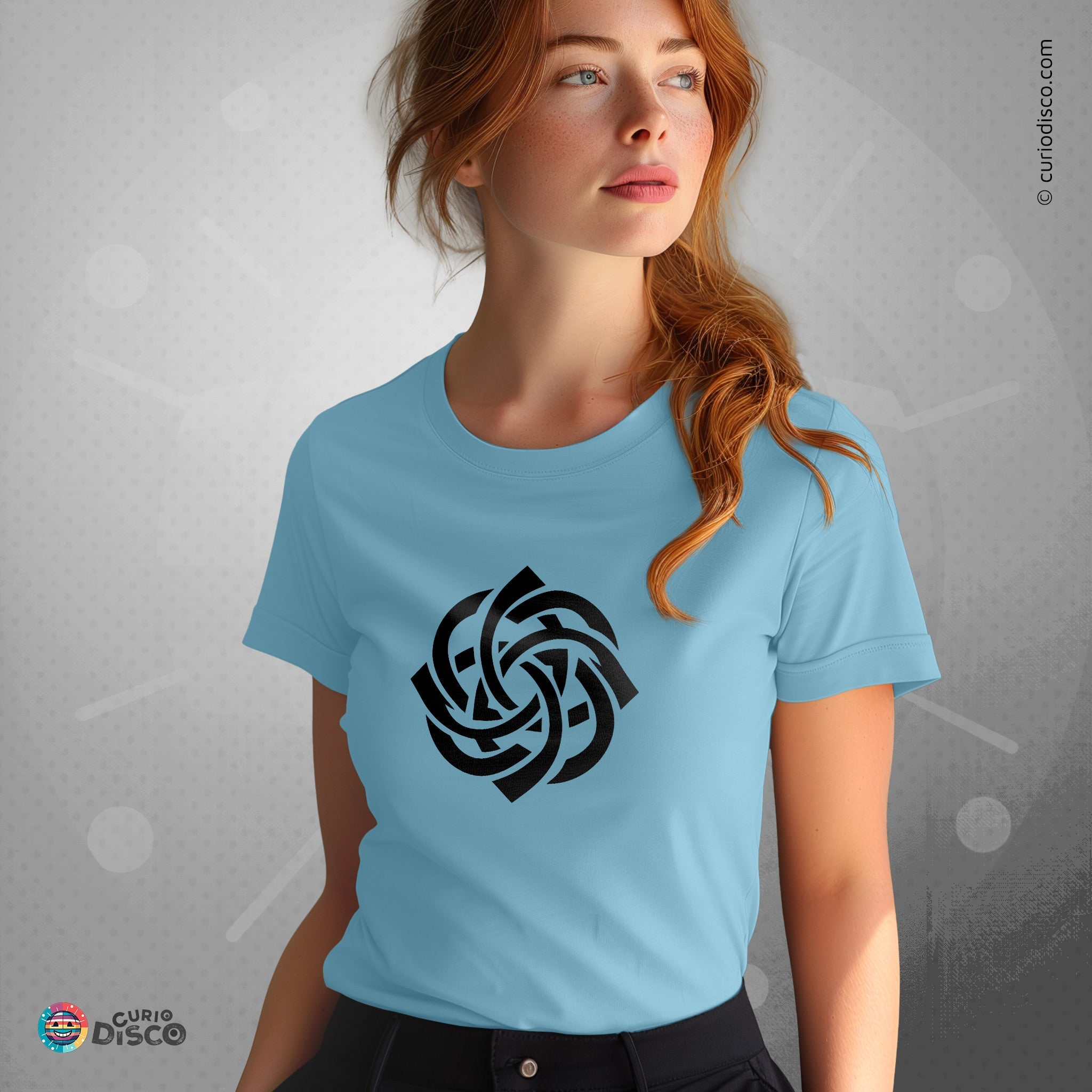 Light blue tree of life yoga shirt with celtic knot, ideal as love knot viking nordic celtic gifts, gifts for wife, yoga gifts for her, plus size clothing for mystical cottage core workout, and gifts for mom.