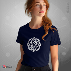 Navy blue tree of life yoga shirt with celtic knot, ideal as love knot viking nordic celtic gifts, gifts for wife, yoga gifts for her, plus size clothing for mystical cottage core workout, and gifts for mom.