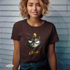 Brown, short sleeve t-shirt, a funny cat shirt and ironic shirt blend, great as gifts for girlfriend, cat lover gift, and meme shirt. Cat yoga, treat yourself, gifts for cat lovers and cat people. Custom pet shirt in plus size.