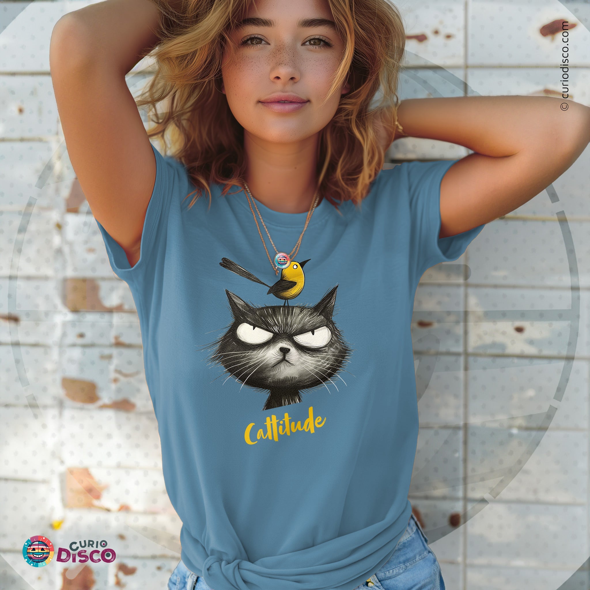 Steel blue, short sleeve t-shirt, a funny cat shirt and ironic shirt blend, great as gifts for girlfriend, cat lover gift, and meme shirt. Cat yoga, treat yourself, gifts for cat lovers and cat people. Custom pet shirt in plus size.