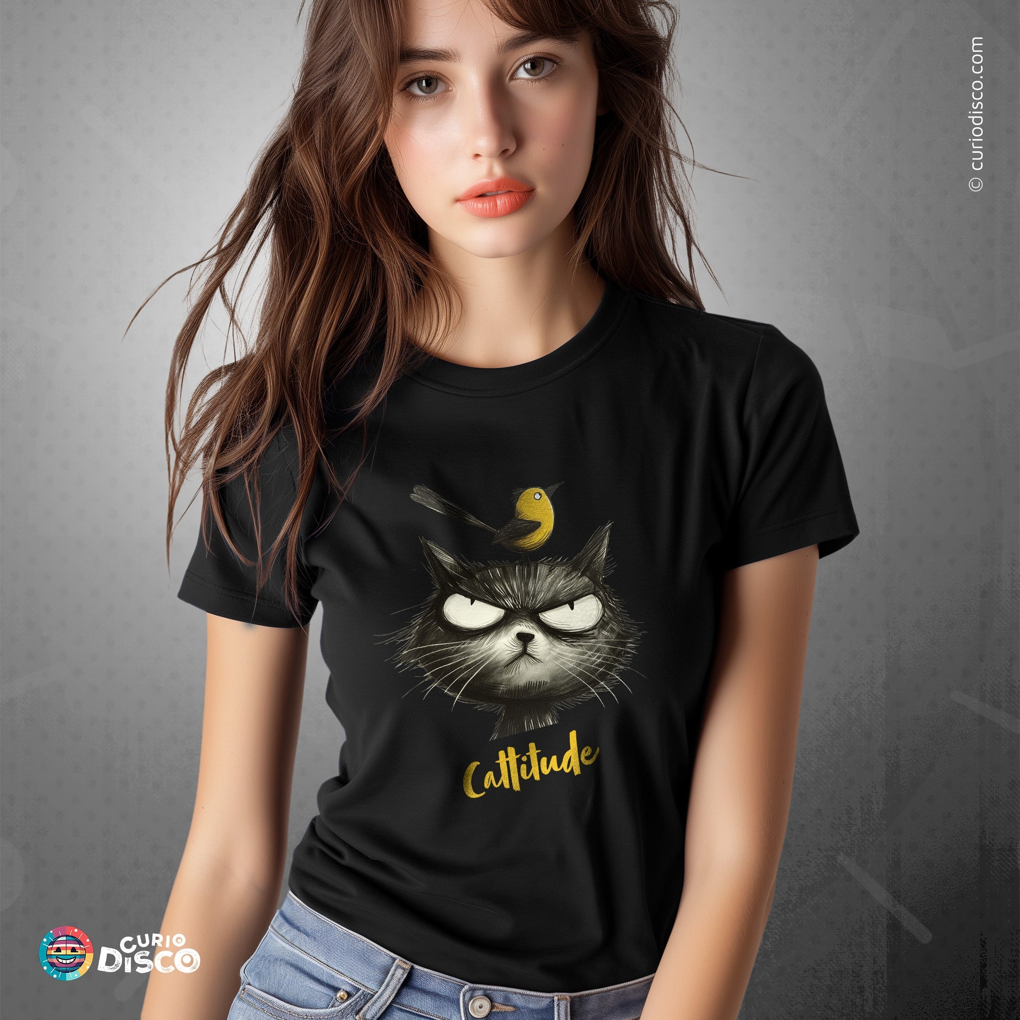 Black, short sleeve t-shirt, a funny cat shirt and ironic shirt blend, great as gifts for girlfriend, cat lover gift, and meme shirt. Cat yoga, treat yourself, gifts for cat lovers and cat people. Custom pet shirt in plus size.