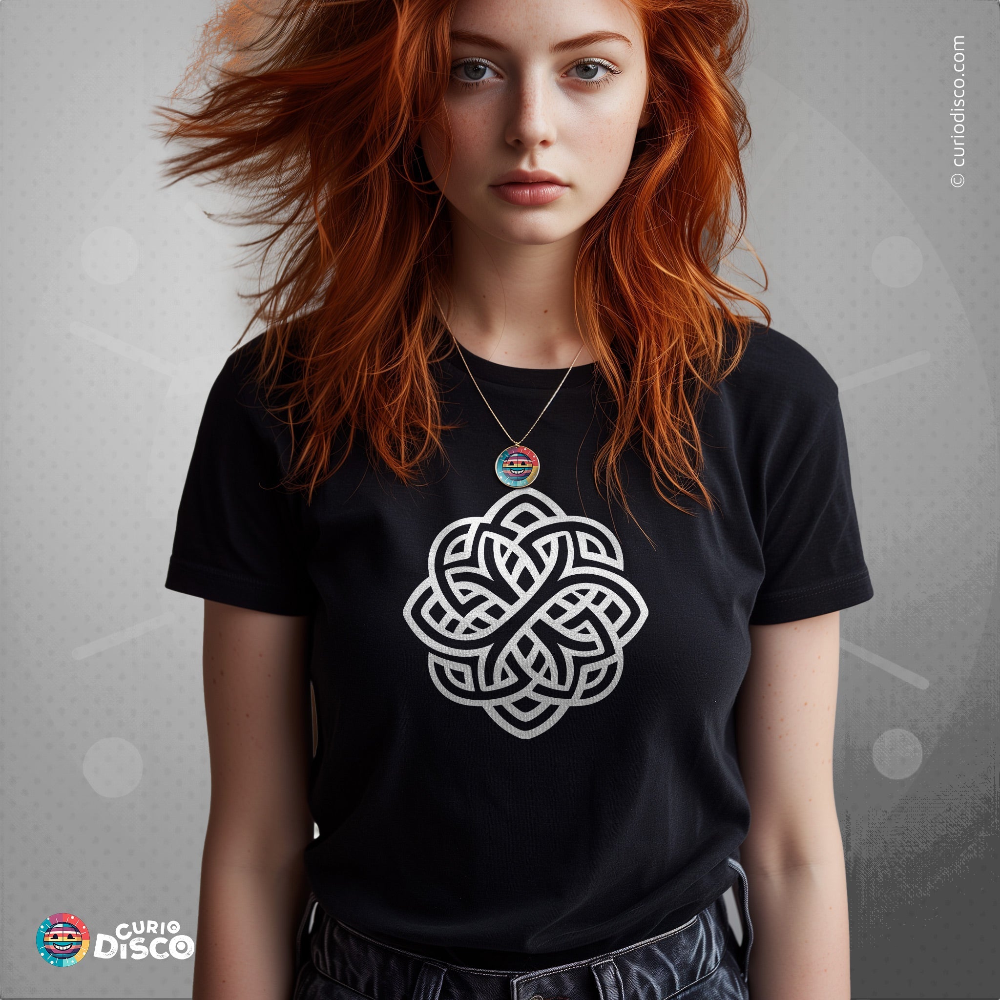 Celtic knot short sleeve tshirt featuring artistic line art of interwoven oak tree roots. Made of soft, 100% cotton, it's breathable with a classic crew neck and short sleeves for a regular fit. This tee is ideal for daily wear and gym activities. The design embodies zen, symbolizing strength, wisdom, and endurance.